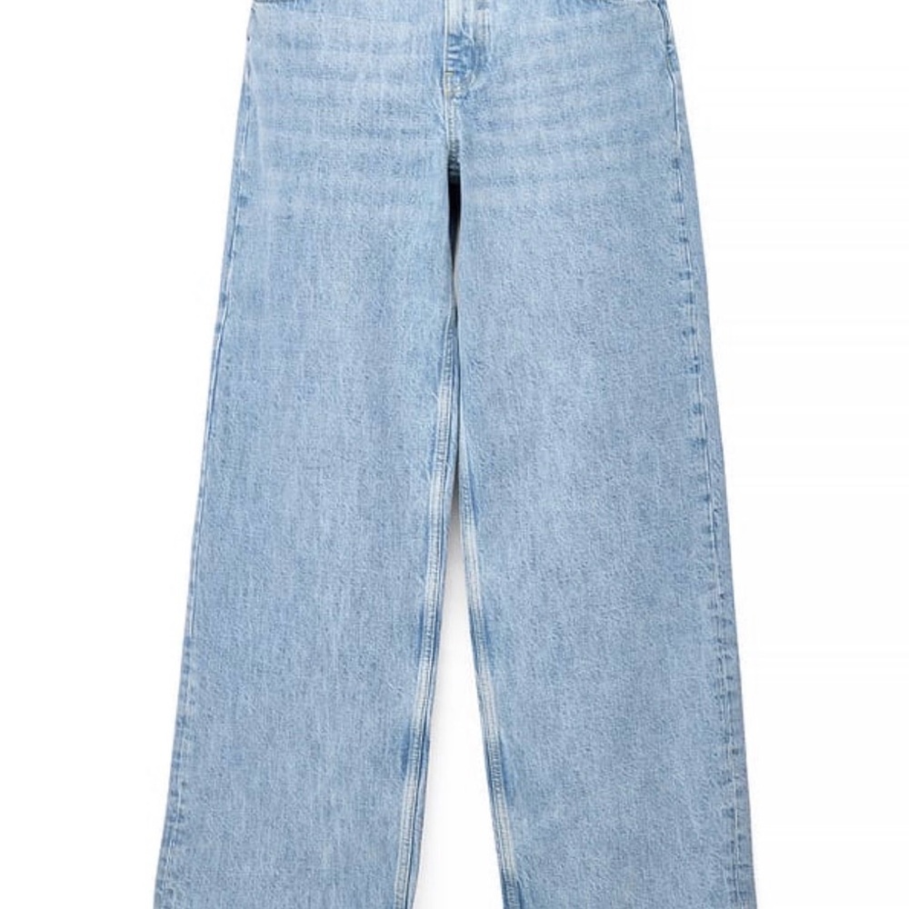 High-Rise Light Blue Wide-Leg Jeans for Women